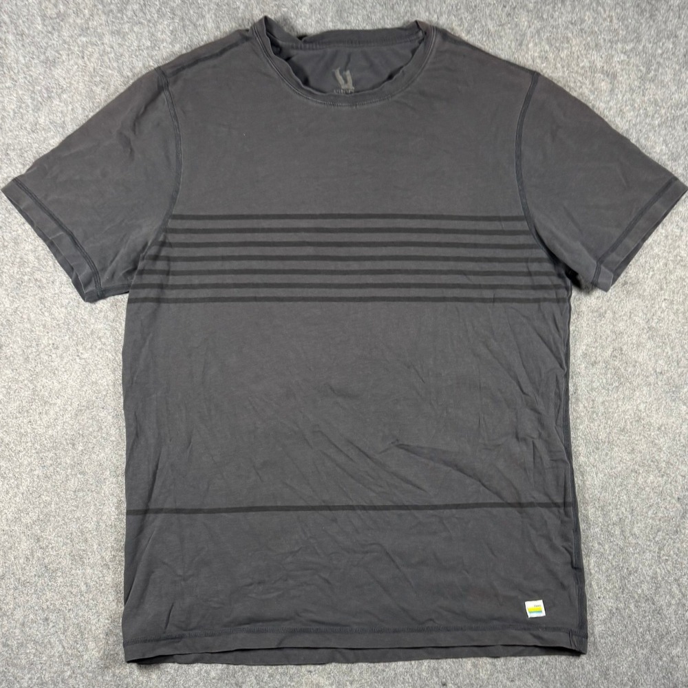 Vuori Shirt Mens Large Gray Strato Tech Performance Striped Short Sleeve Tee